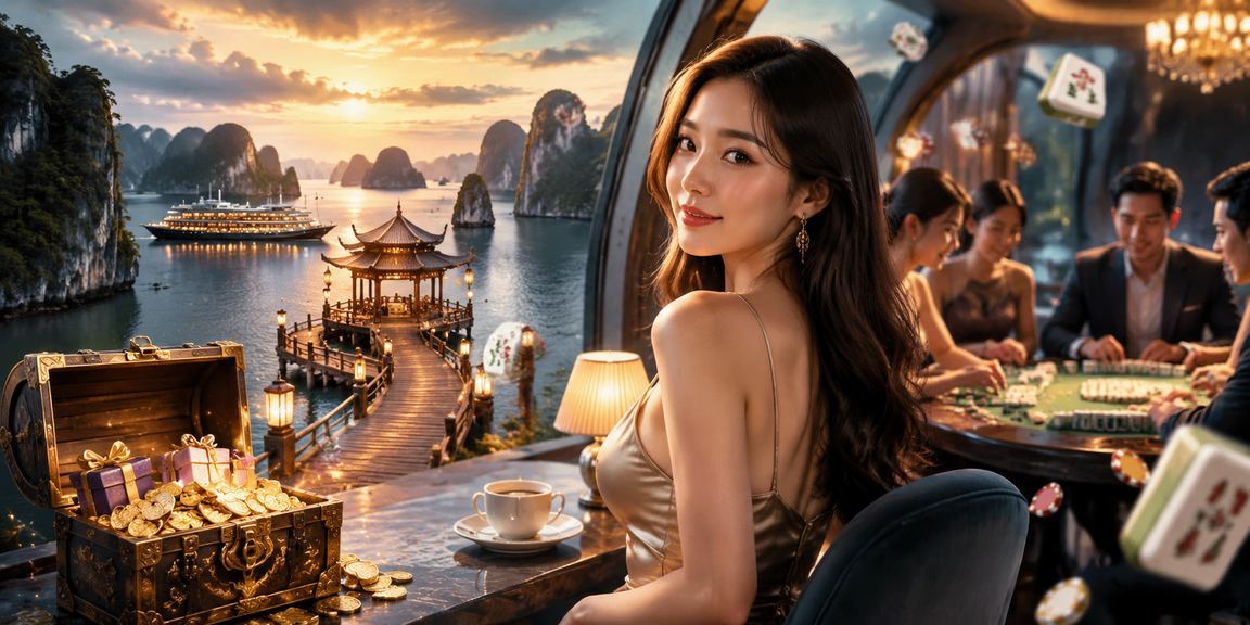 Người chơi thưởng thức game bài và jackpot slots tại vịnh Hạ Long